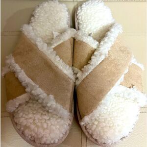 Alfani Sherpa Crisscross Slippers